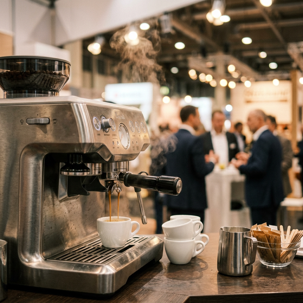 Kaffeevollautomat im Einsatz auf einer Messe
